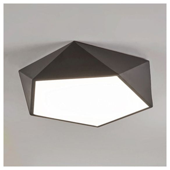 Metal Hexagon Flush Mount Ceiling Fixture Simple LED Flush Mount Fixture in Black