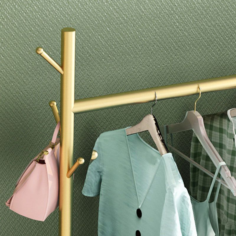 Modern Coat Hanger Shelves and Hooks Metal Framed Entry Hall Tree