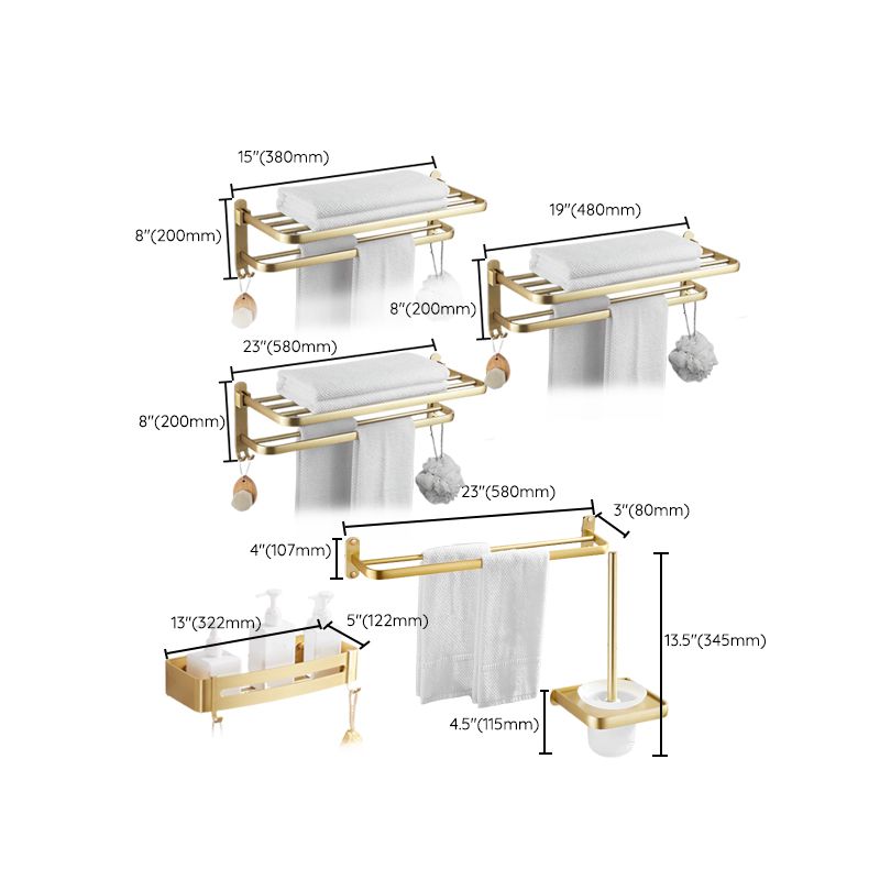 Modern Gold Bathroom Accessory Kit Towel Bar Bath Shelf Bath Hardware Set