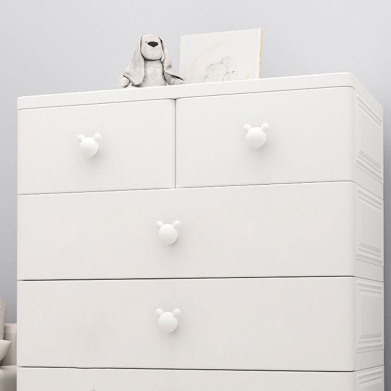 Modern Vertical Kids Dresser Set Plastic Nursery Dresser with Drawers for Home