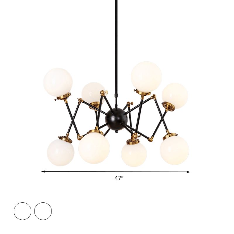 Metall abstrakte Anhänger Beleuchtung 8 Lichter zeitgenössischer Kronleuchter mit Kugelschatten für Esszimmer