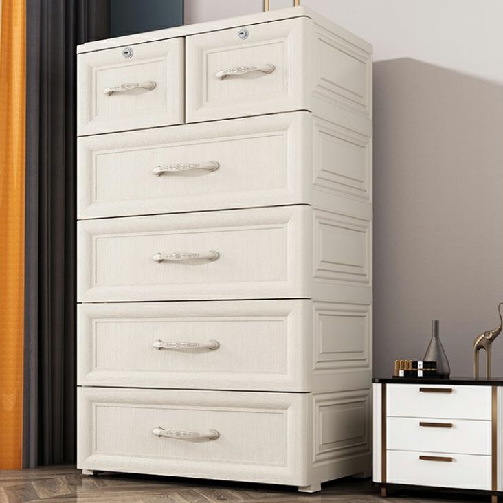 Ultra Modern Vertical Plastic Nursery Dresser with Drawers for Bedroom