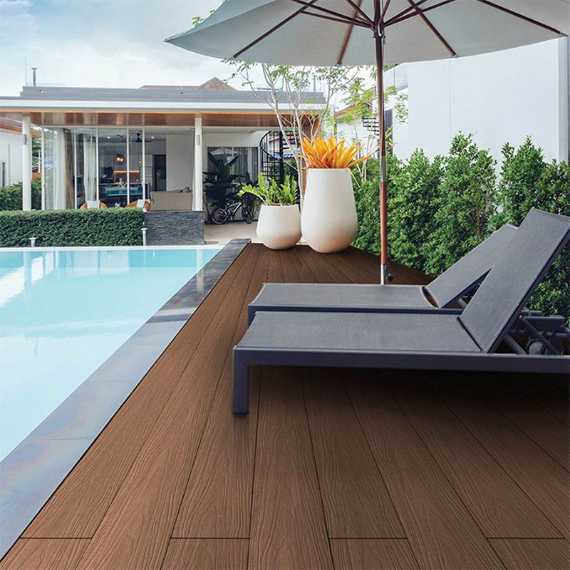 Embossed Composite Deck Plank Nailed Outdoor Patio Deck Tile Kit