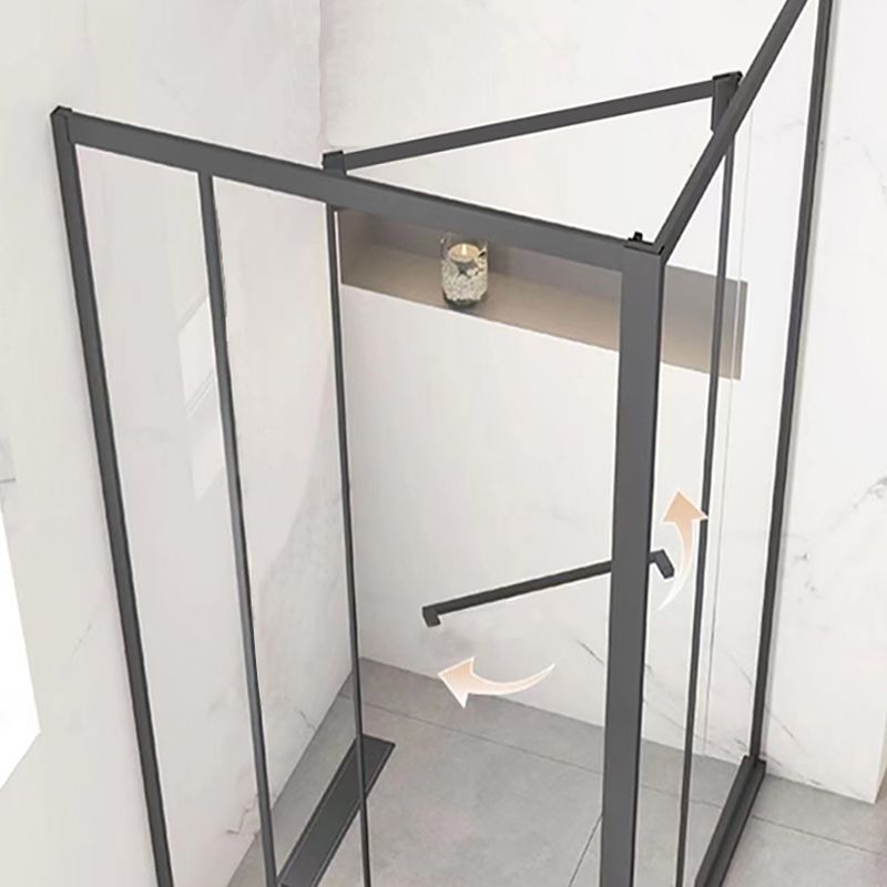 Shower Enclosure Black Hinged Corner Square Clear Shower Stall