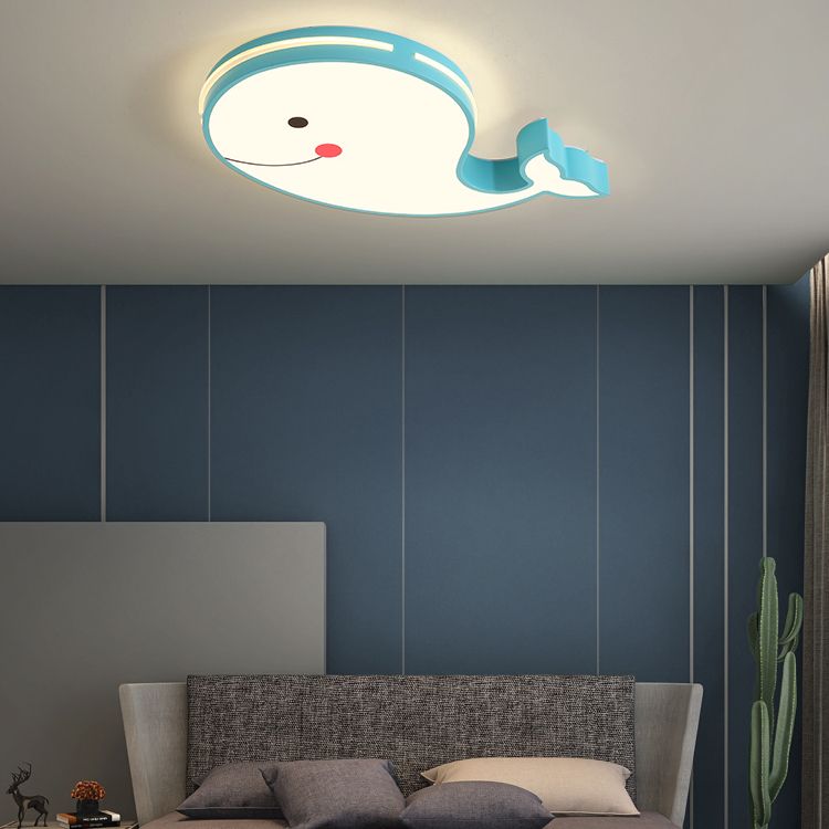 Metal Unique Shape Flush Ceiling Light Kid Style 1-Light Flush Ceiling Light Fixtures