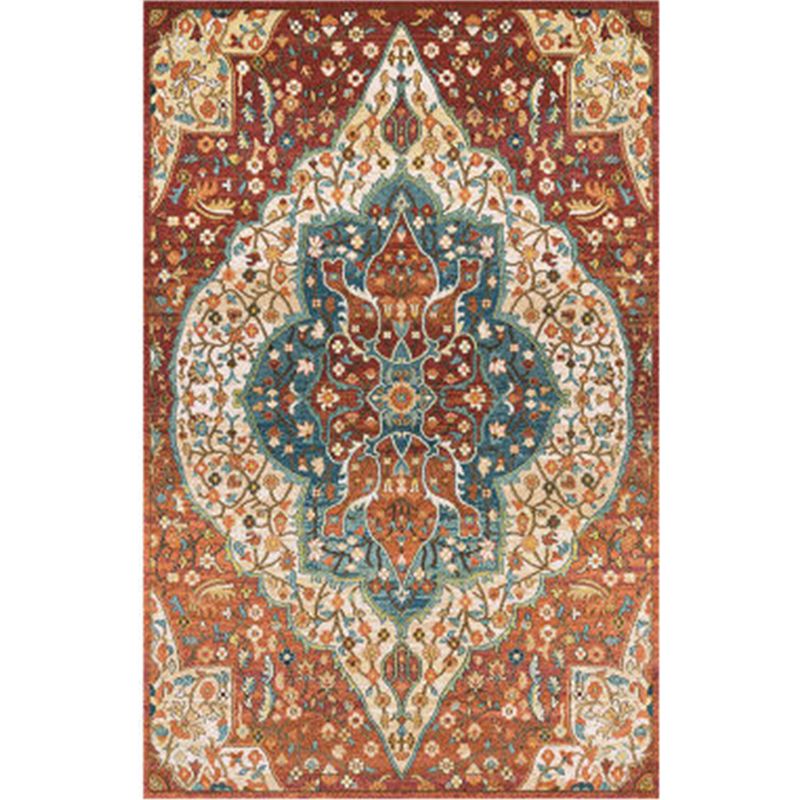 Distressed Moroccan Area Rug Multicolor Patterned Rug Anti-Slip Machine Washable Stain Resistant Rug for Home