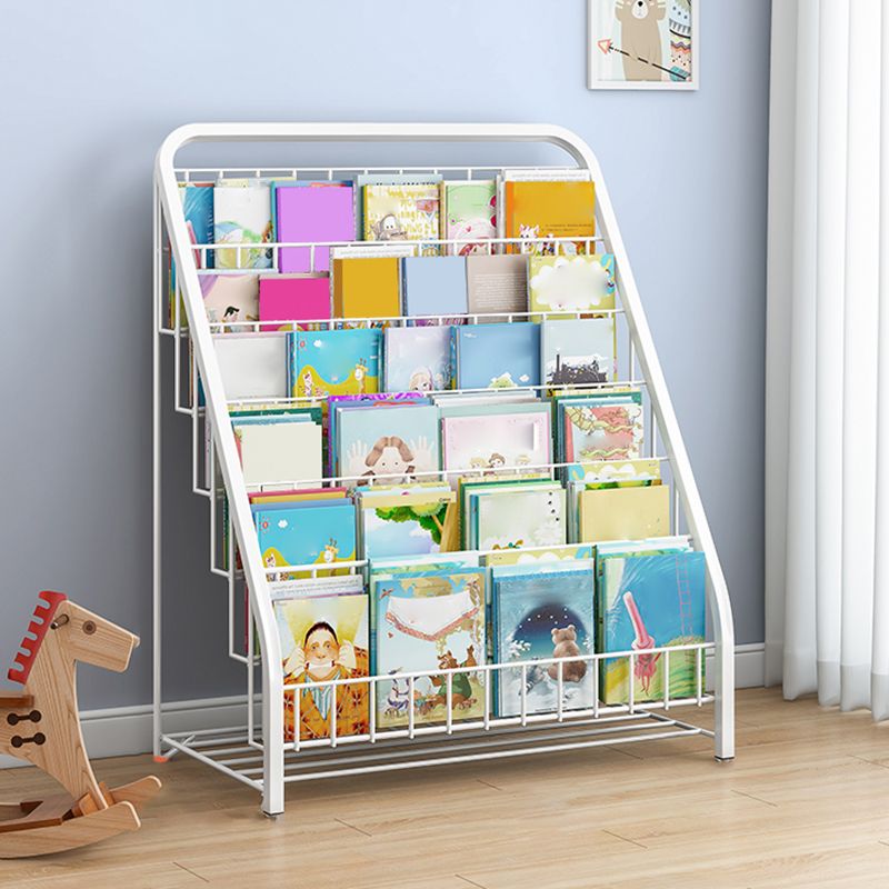 Contemporary Book Display Metal Shelf Bookcase in Chip Resistant