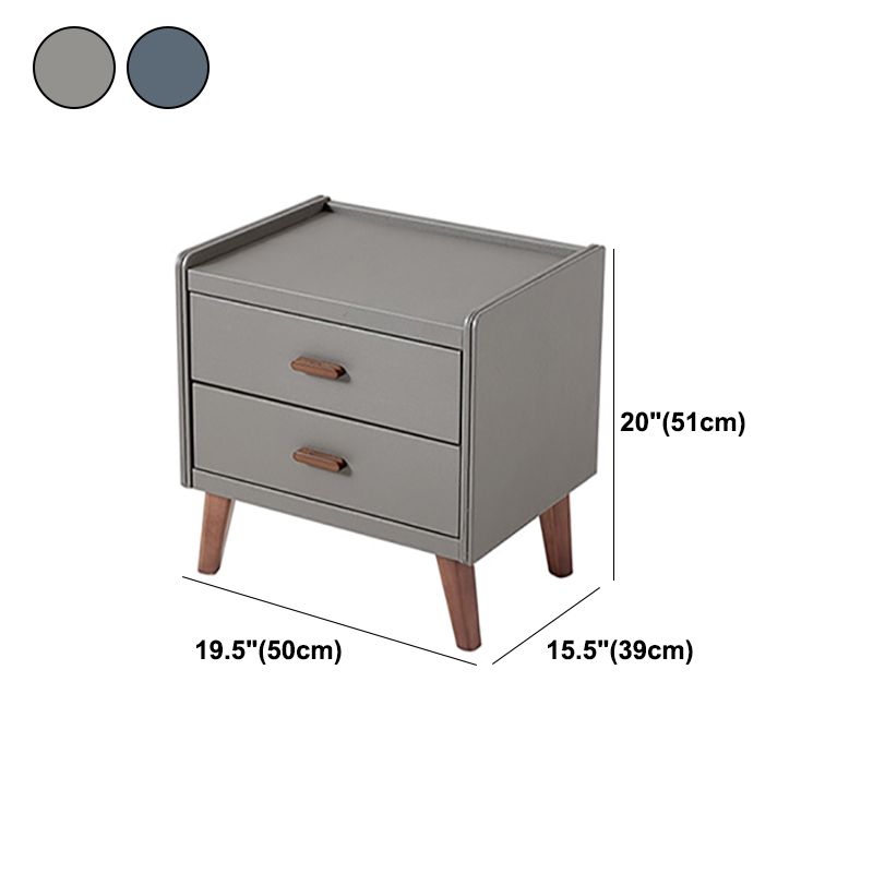 Wood and Stone Bedside Cabinet Modern Drawers Included Night Table Drawer Storage