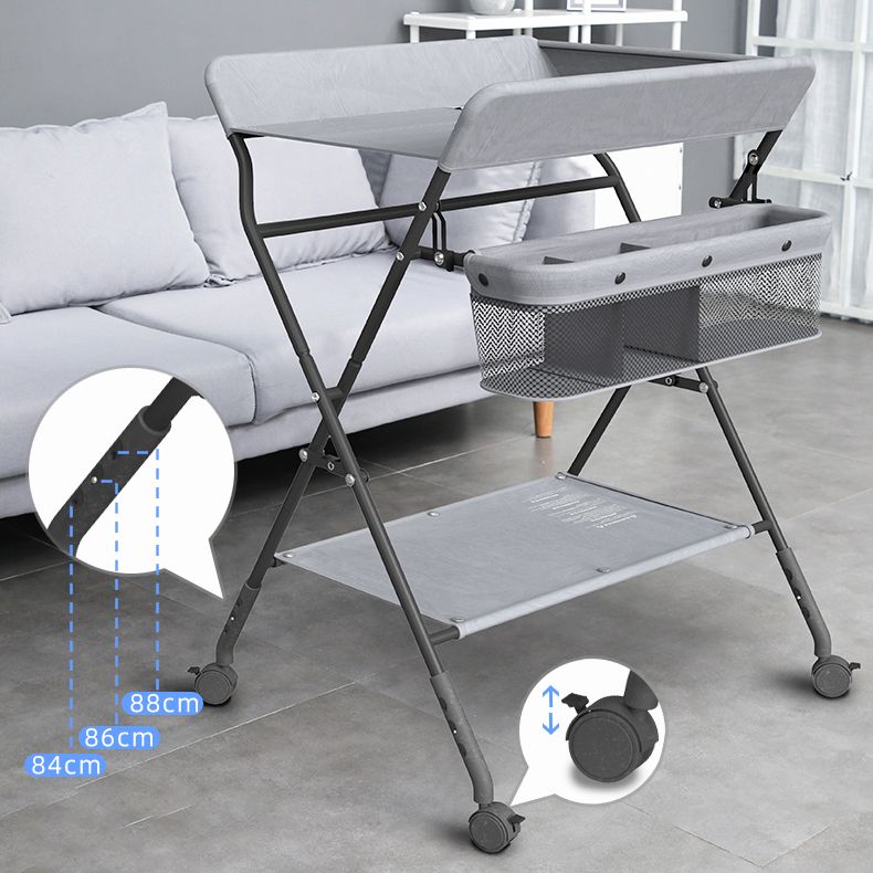 Portable Baby Changing Table Flat Top Changing Table with Safety Rails