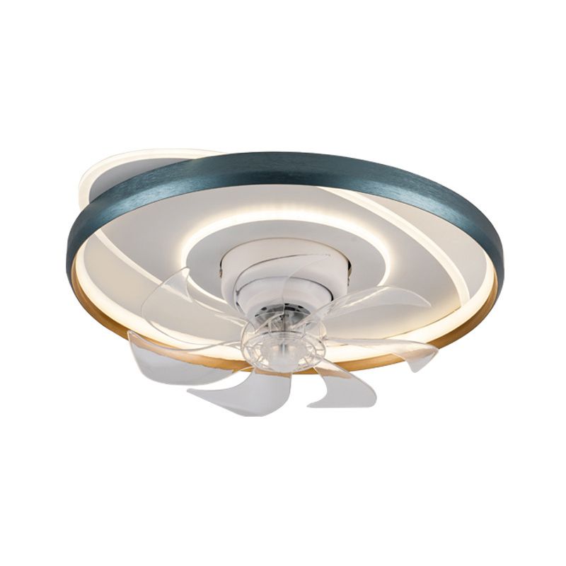 Round Ceiling Fan Light Modern LED Ceiling Mount Lamp with Acrylic Shade for Bedroom