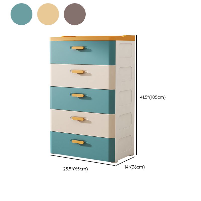 Vertical Scandinavian Kids Nightstand 5 Drawers Nursery Dresser