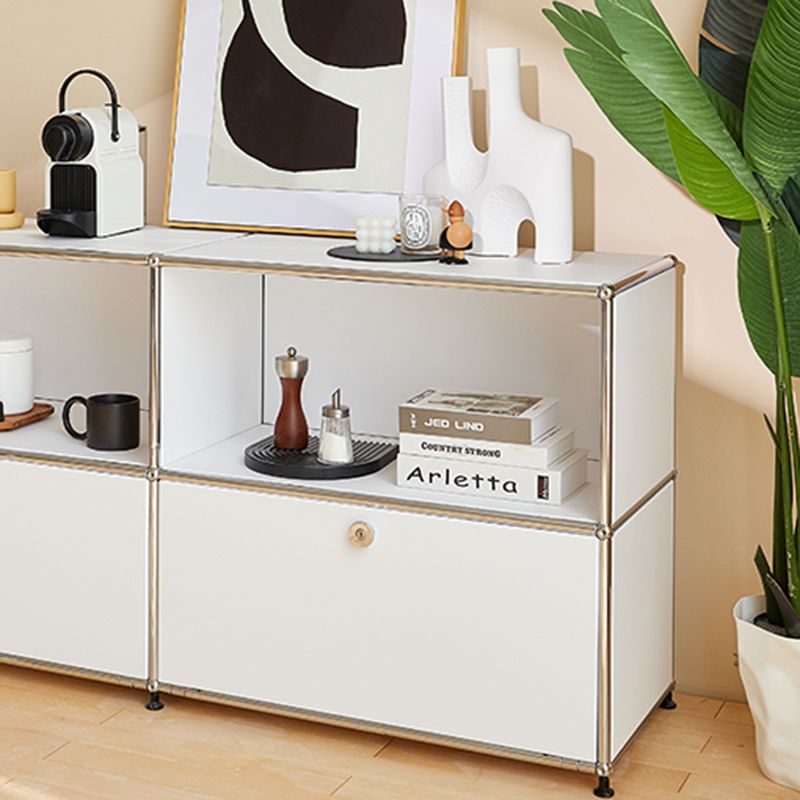 White Colour Metal Sideboard Modern Style Dining Sideboard for Living Room