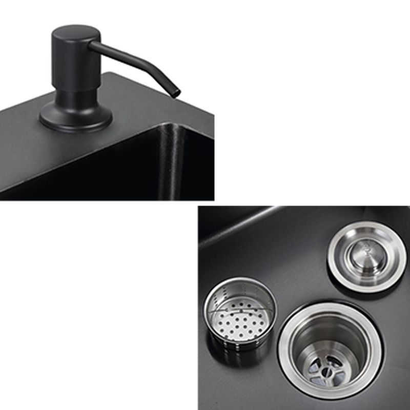 Modern Style Kitchen Sink Stainless Steel Rectangle 2 Holes Kitchen Sink