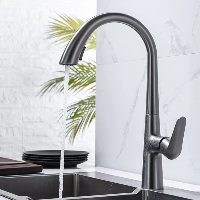 Modern Bar Faucet Brass with Pull out Sprayer Swivel Spout Bar Prep Kitchen Faucet