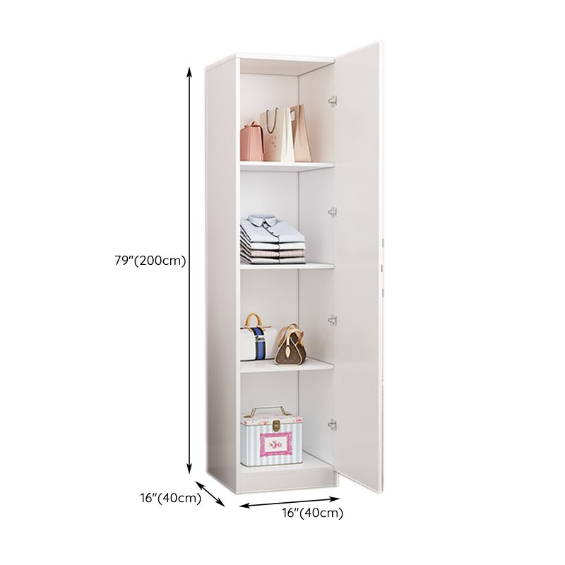 Modern Wooden White Coat Locker High Gloss Kids Closet with 1 Door