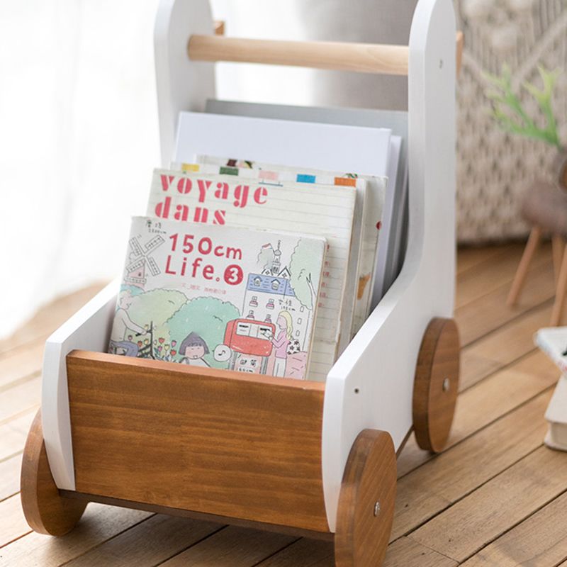 Industrial Wood Bookshelf Freestanding Book Shelf with Animals Theme