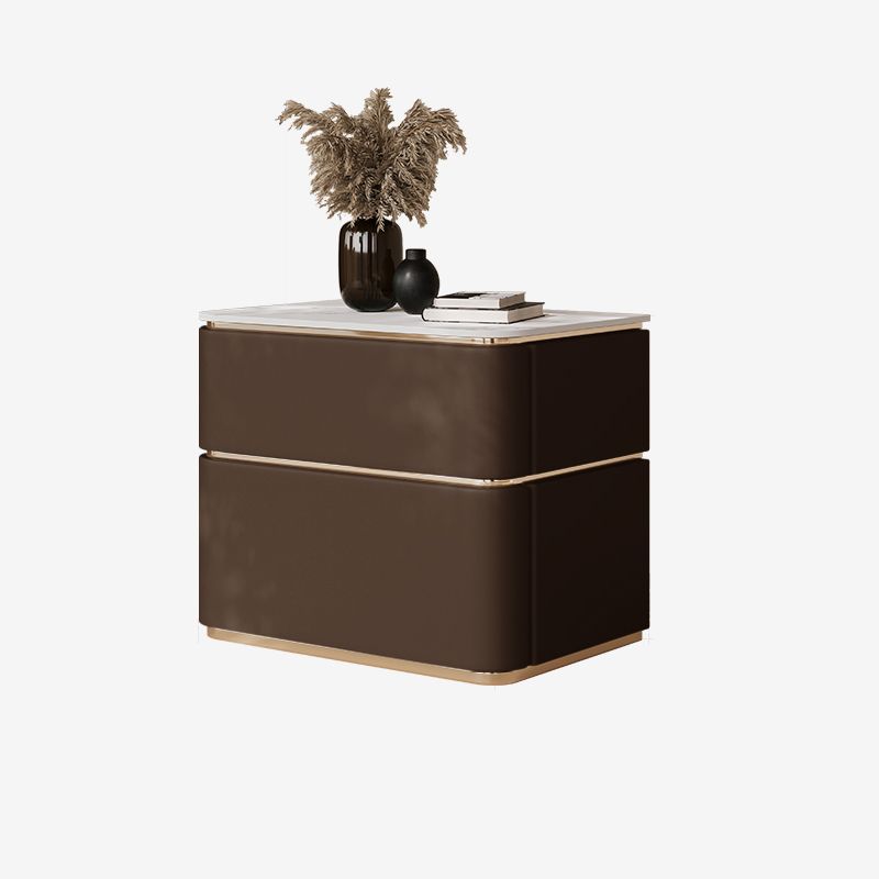 Brown Solid Wood Kids Bedside Table Modern Storage Bedside Table for Nursery