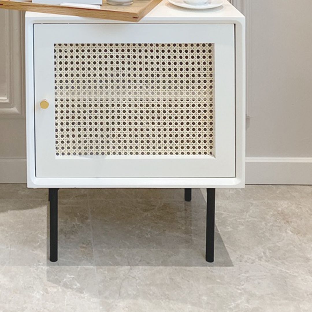 Modern Bedside Cabinet Solid Wood Accent Table Nightstand with Legs