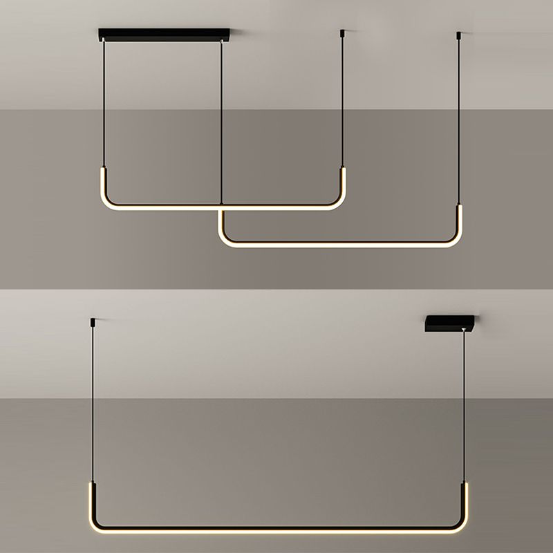 Tube Hanging Island Lights Ultra-Contemporary Aluminum Chandelier Lighting Fixtures for Restaurant