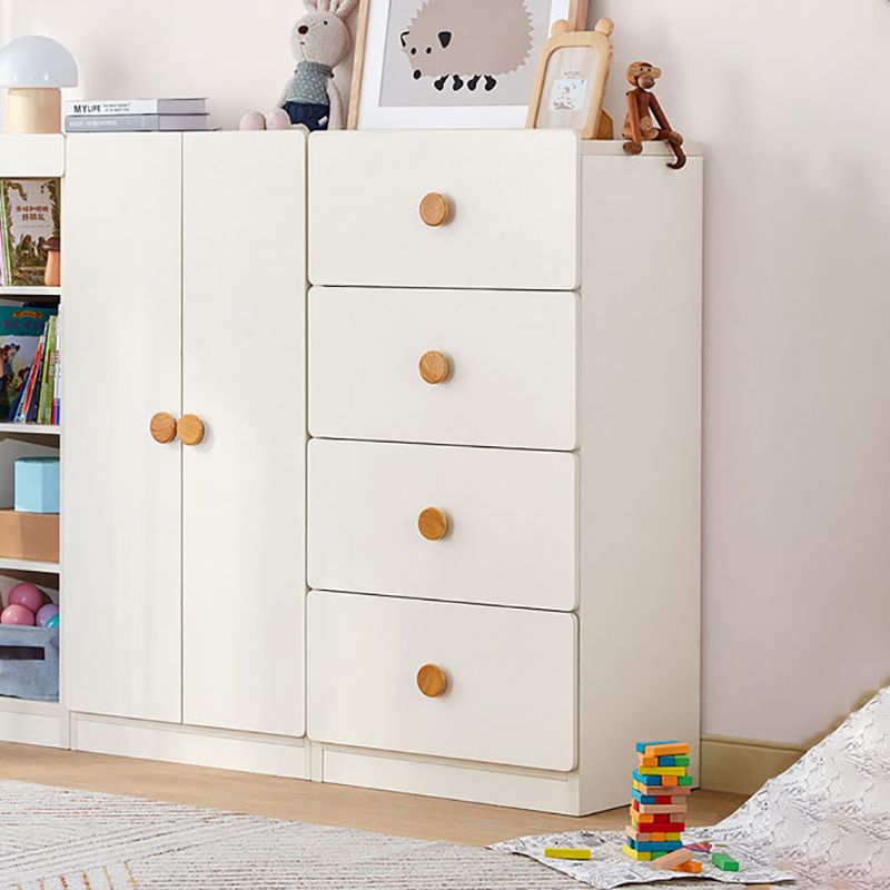 Wooden White Coat Locker High Gloss Kids Closet with Garment Rod