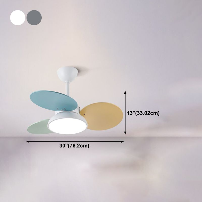 Ceiling Fan Lamp Nordic Style LED Metal Ceiling Flush Mount Light for Kids Bedroom