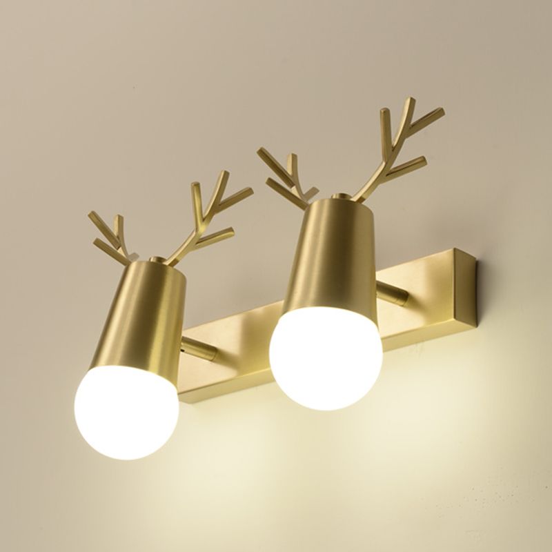 Geometrische ijdelheid verlichting moderne stijl metaal multi -lights ijdelheid muur sconce in goud