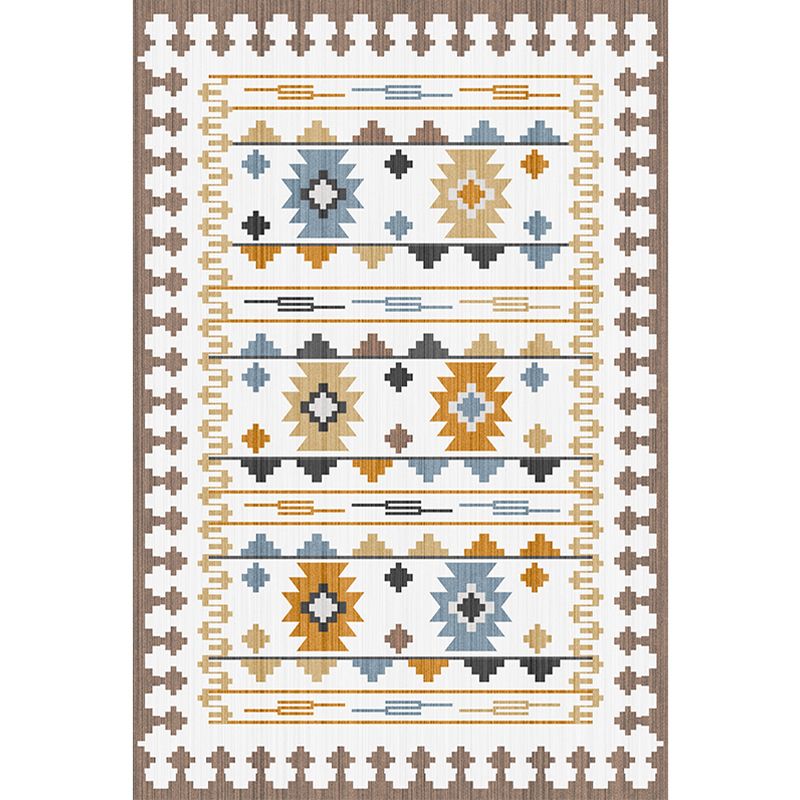 Distressed Moroccan Area Rug Multicolor Patterned Rug Anti-Slip Machine Washable Stain Resistant Rug for Home