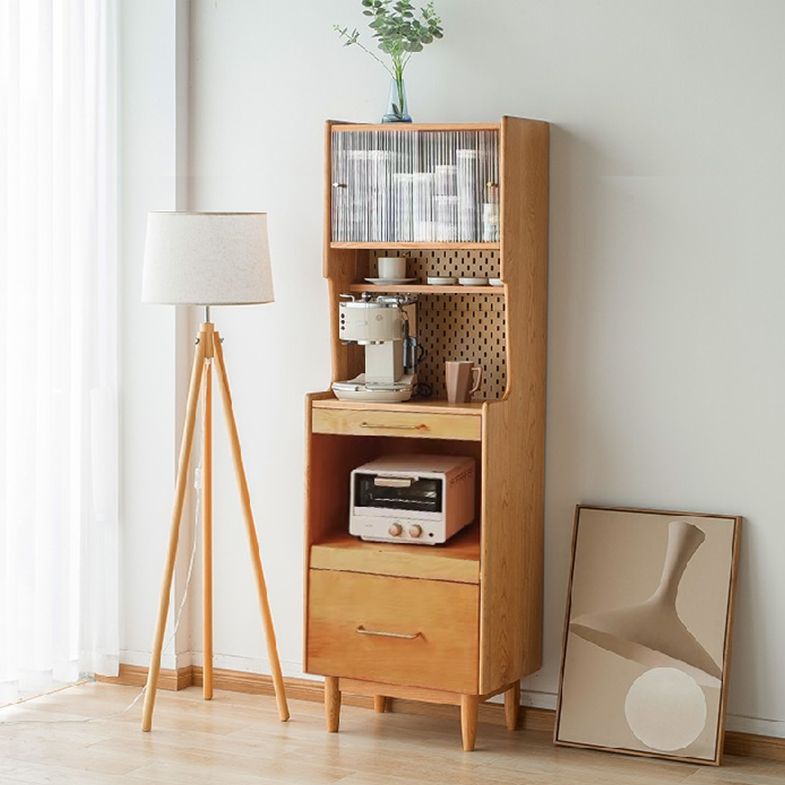 Modern Solid Wood Sideboard Cabinet Living Room 76.8" High Credenza