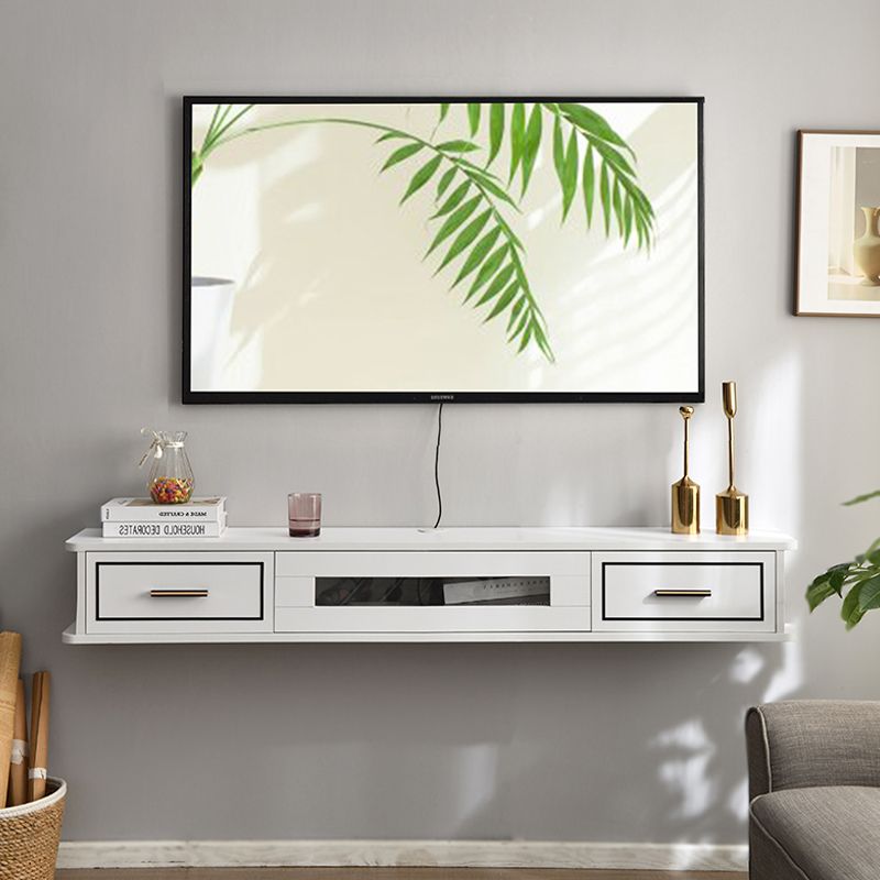 Modern Wood TV Stand Console Wall-mounted TV Media Stand with Drawers for Living Room