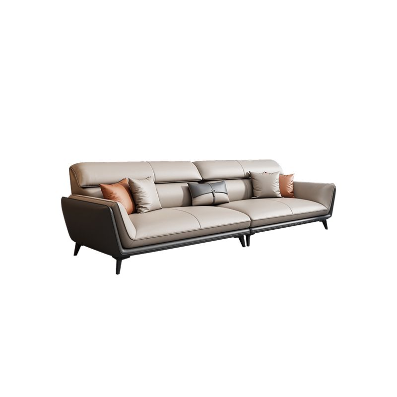 33.46" H Flared Arm Modern Sofa with Sewn Pillow Back Metal Legs Sofa