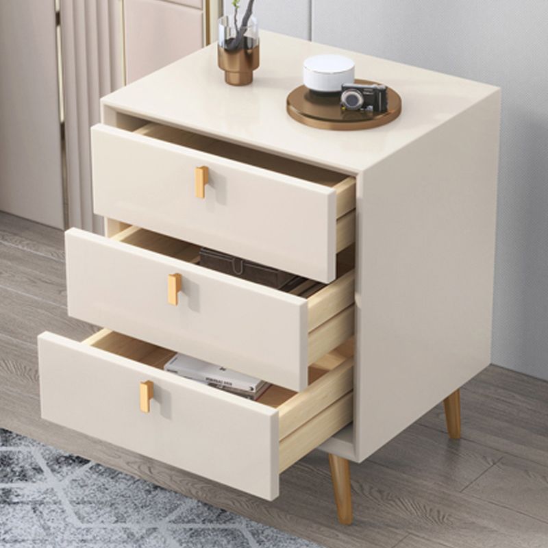 Solid Wood Night Table Modern Bed Nightstand with 3- Drawers for Living Room 18"W X 24"H