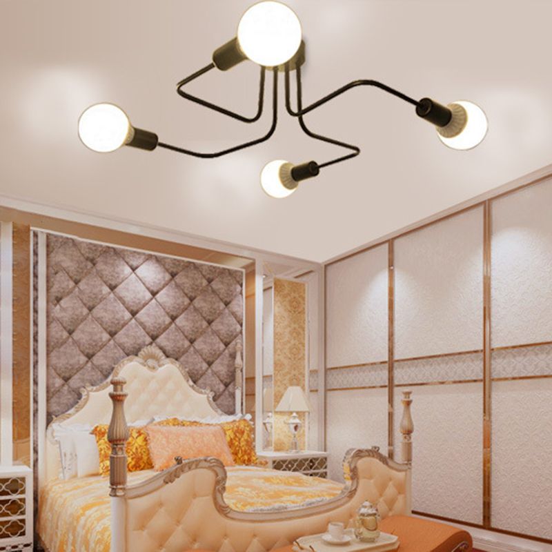 Metal Spiral Flush Mount Light Modern Multi Lights Flush Ceiling Light Fixtures