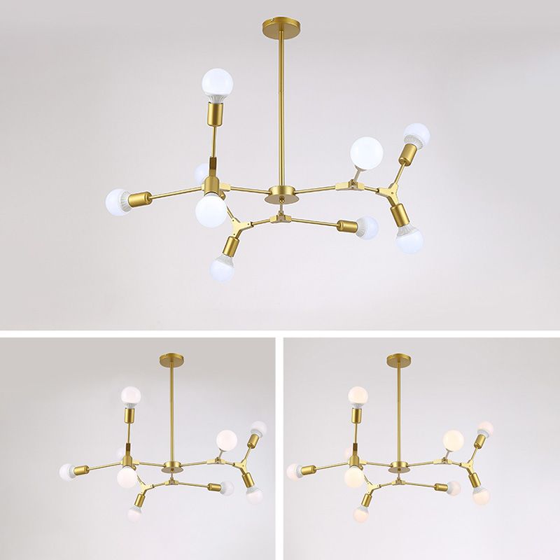 Adjustable Industrial Style Branch Chandelier Metal Multi Light Chandelier for Living Room