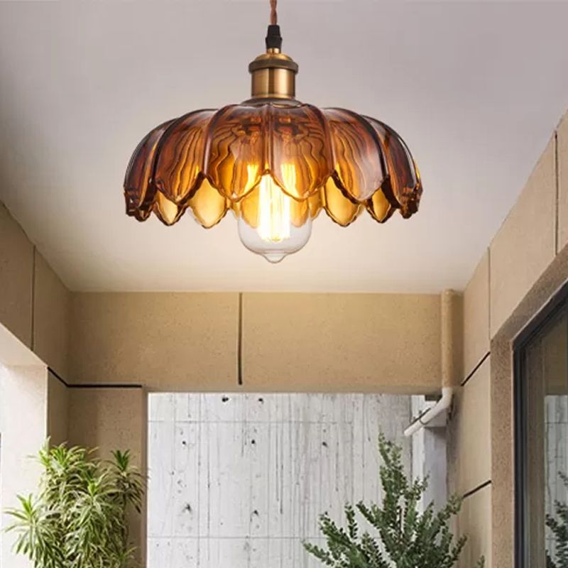 Industrial Style Pendant Lighting Glass 1 Light Pendant Light for Bedroom