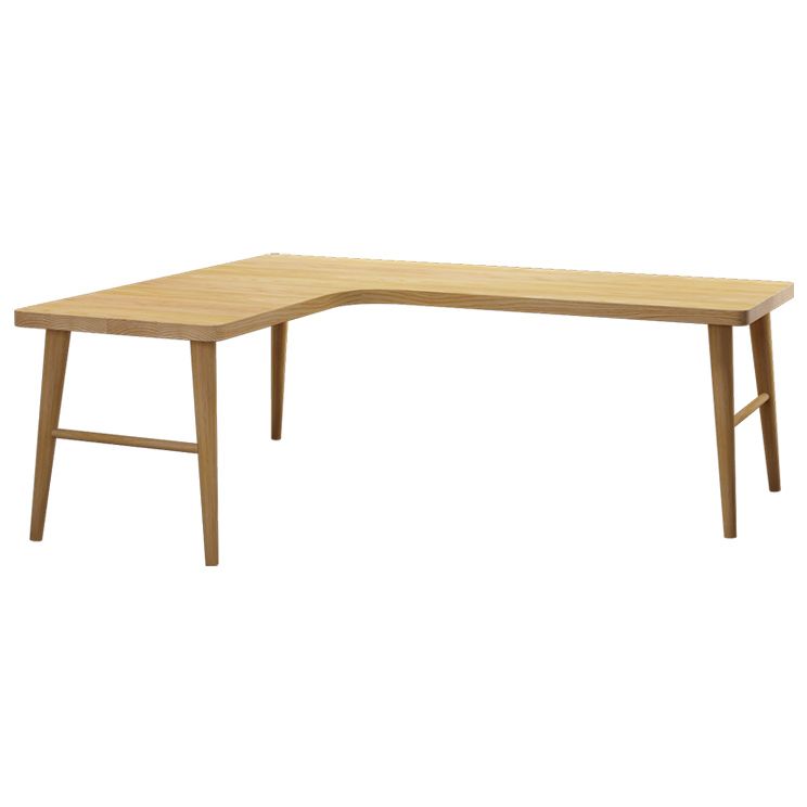 Contemporary 29.53" Tall Office Desk Solid Wood Natural Writing Desk