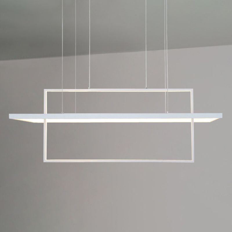 Rectangle moderne Hanging Chandelier Metal Pendant Light Kit