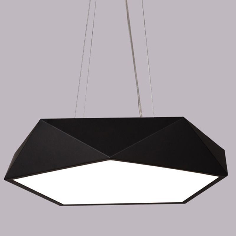 LED pentagonal pendentif lampe nordique métallique de bureau de suspension avec diffuseur acrylique