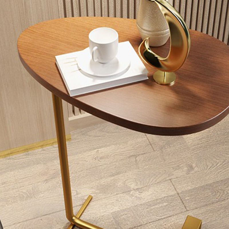 Wood Top Pedestal End Table Modern Sofa Side End Table for Living Room