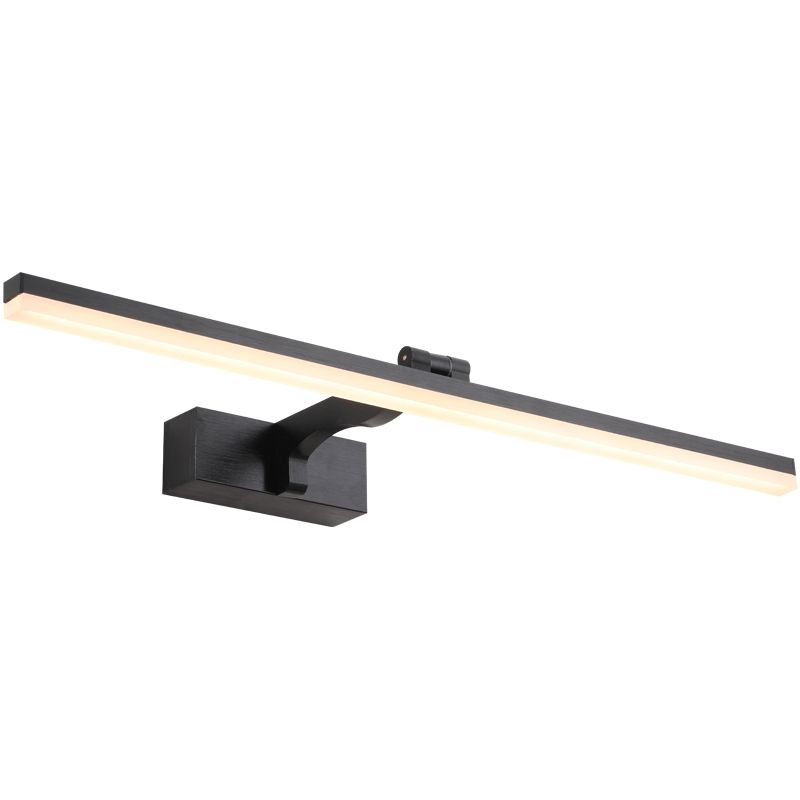 Modern Aluminum Vanity Light Straight 1 Light Mirror Light in Black for Bathroom