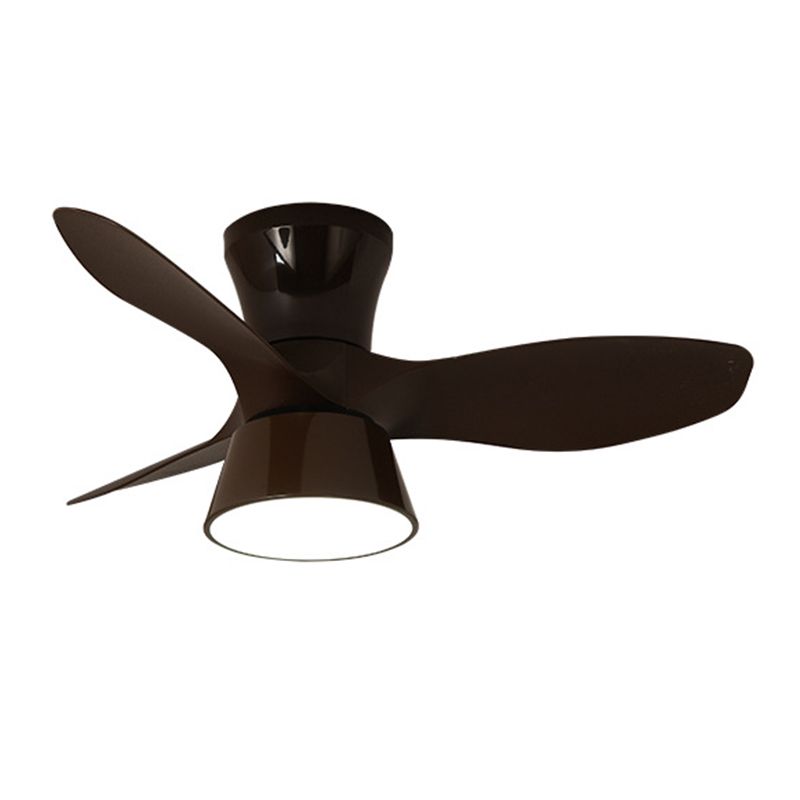 Modern Simple Fan Ceiling Fixture in Black / Brown / White LED 3 - Blades Fan Lighting