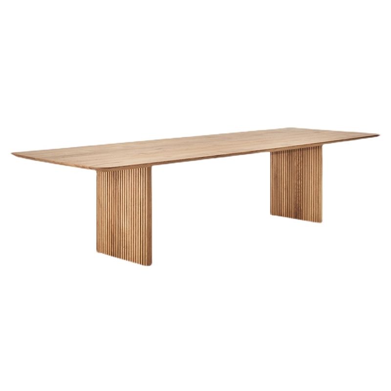 Solid Wood Simplicity Dining Table Wood Double Pedestal Table for Dining Room