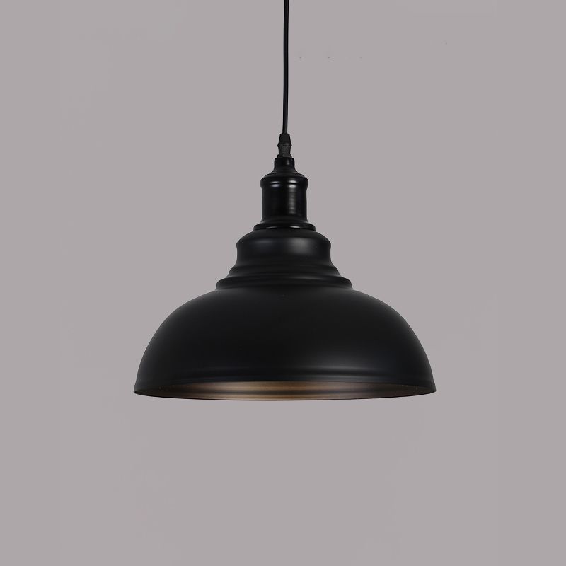 Pendants contemporains, luminaire pendentif en métal industriel en métal à 1 lumière en noir