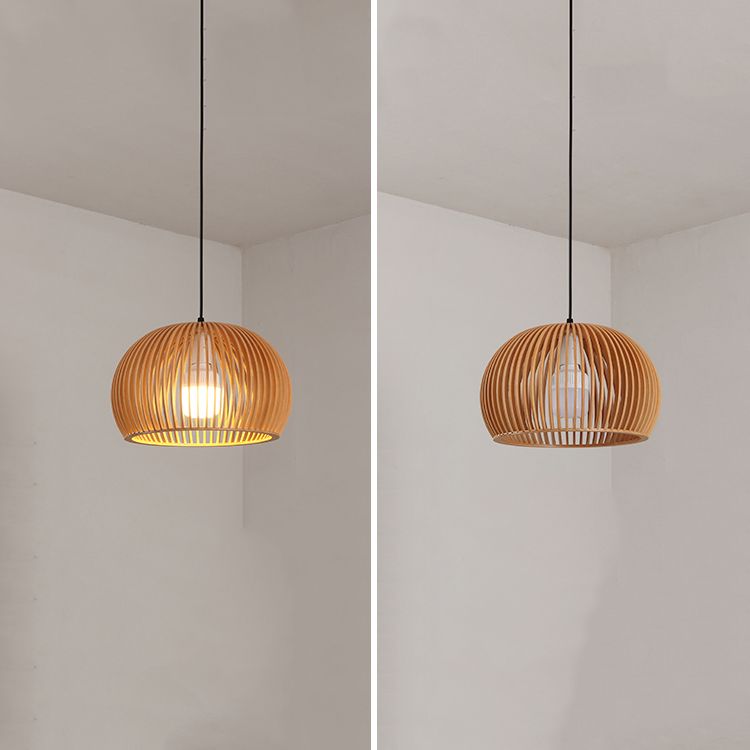 Modern Style Geometric Down Lighting Wood 1 Light Hanging Ceiling Lights