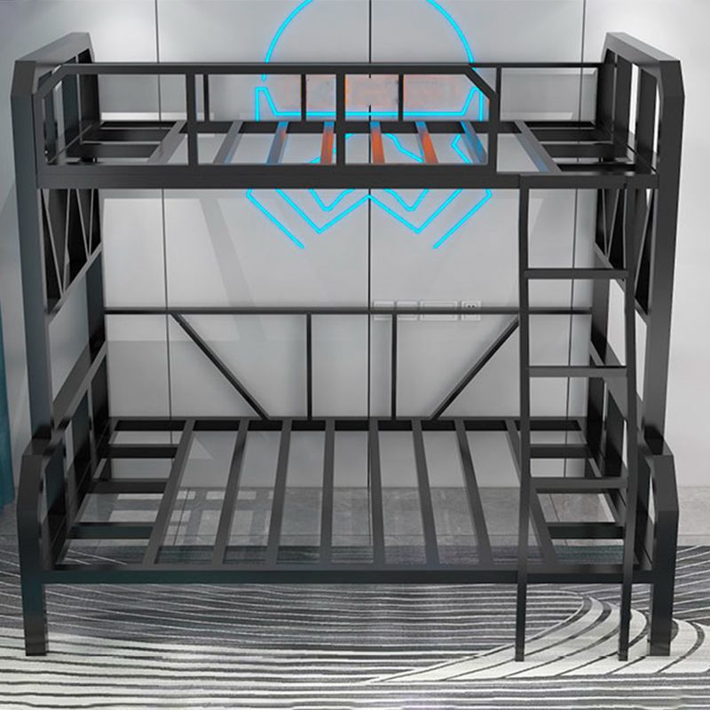 Contemporary Bunk Bed Metal with Guardrail Mattress Standard Slat Headboard