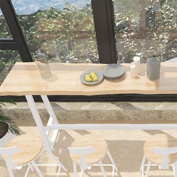 Industrial Style Solid Wood Bar Table Rectangle Bar Dining Table with Footrest