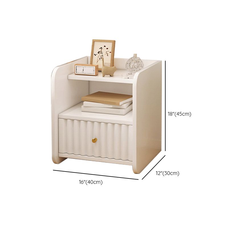 Storage Youth Nightstand Narrow Manufactured Wood Bedside Table for Nursery