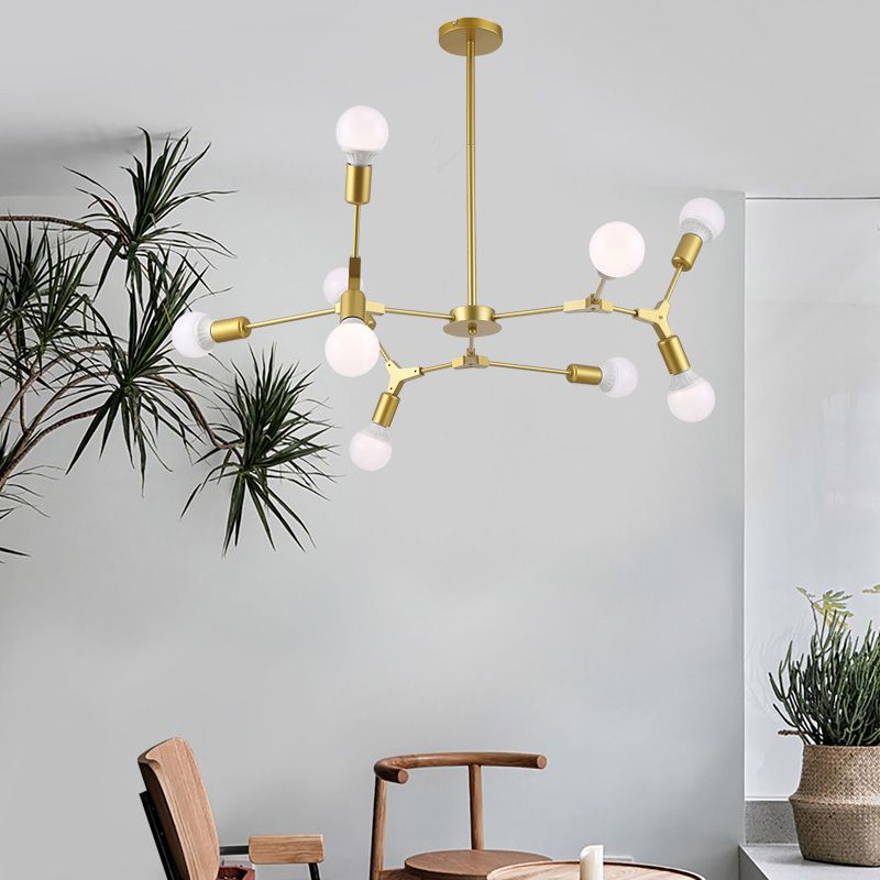 Adjustable Industrial Style Branch Chandelier Metal Multi Light Chandelier for Living Room