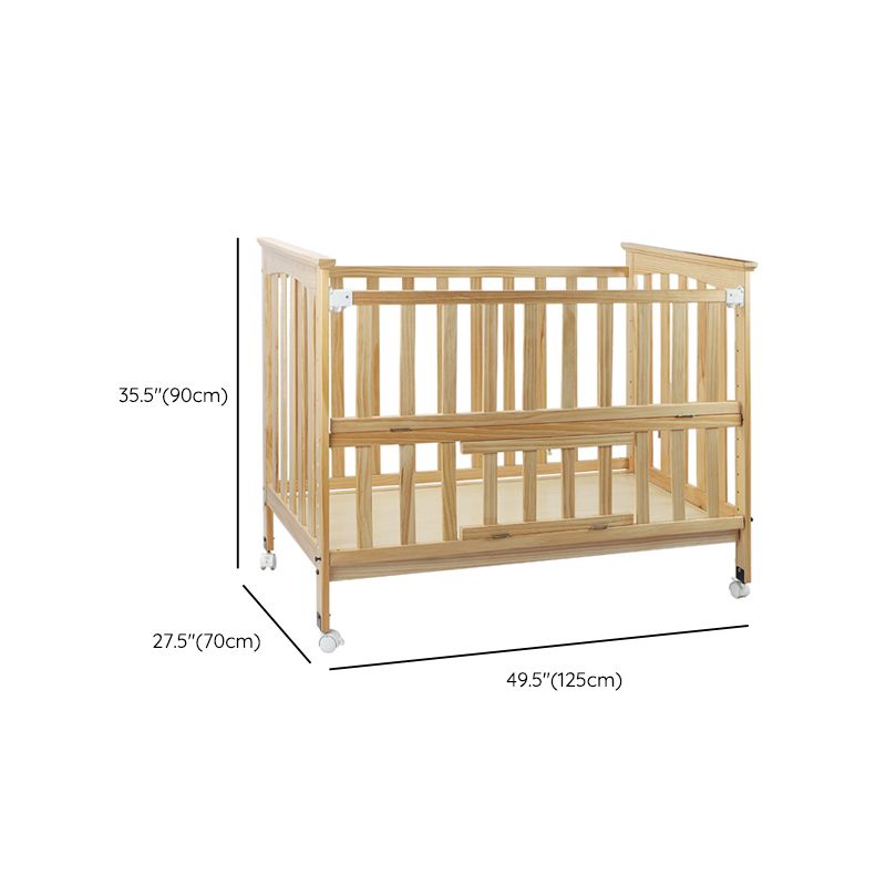 Convertible Baby Crib Wood Nursery Bed with Adjustable Height