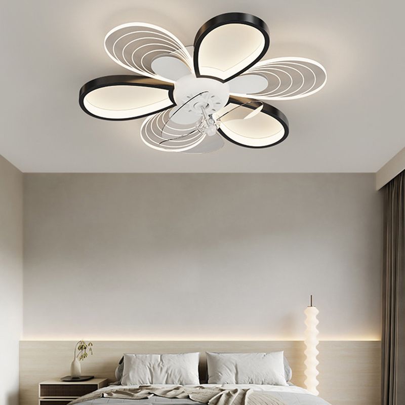 Metal Geometric Shape Ceiling Fan Modern Style Multi-Lights Ceiling Fans Fixtures