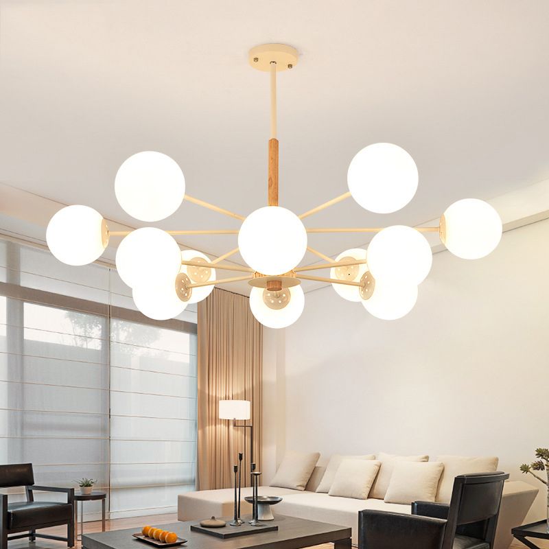 Forme sphérique Chandelier Light Modern Style Glass Multi Light Hanging Sanging pour étudier